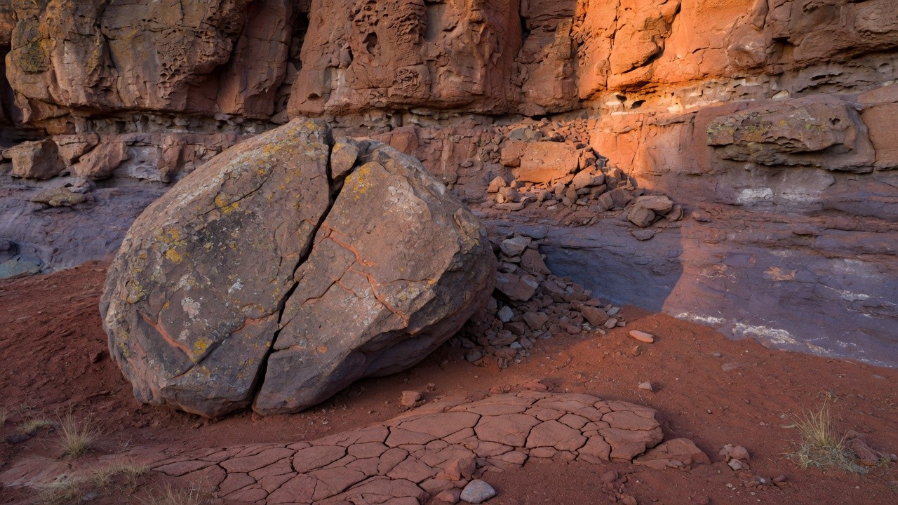 Weathered rock and changing landforms